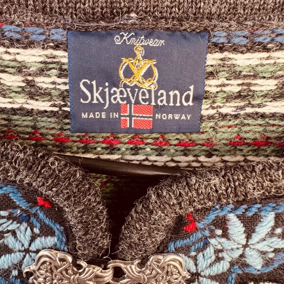 VTG SKJAEVELAND of Norway Size X Large Telemark Style Pure Wool Nordic Sweater - Picture 10 of 11